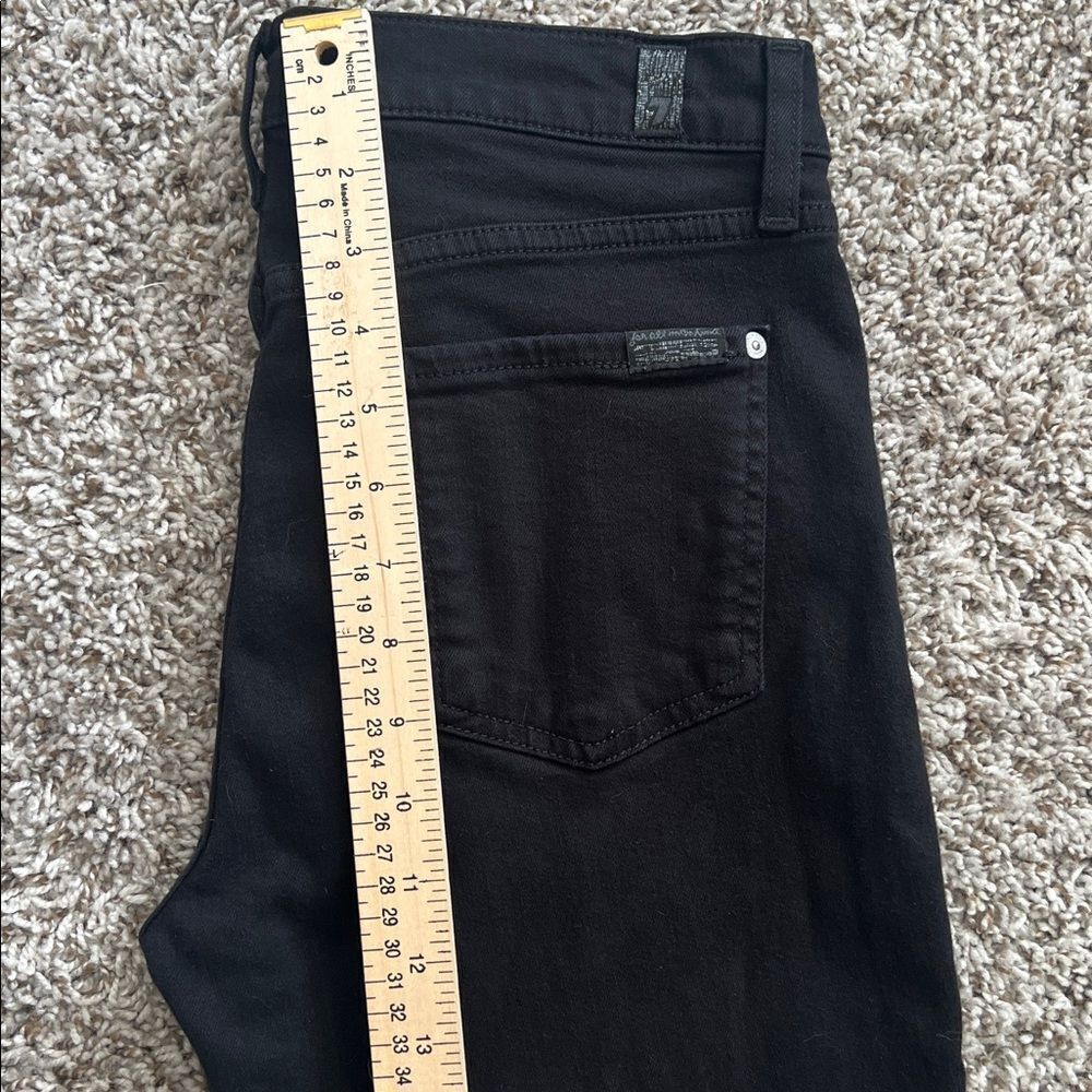 7 For All Mankind Black Denim Skinny Jeans in Size 30 - Picture 12 of 13